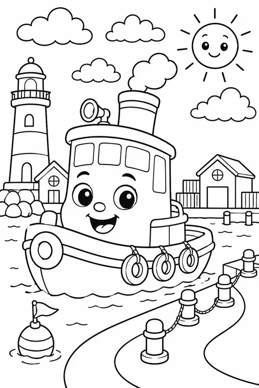 Whimsical Kids Coloring Book Line Art
