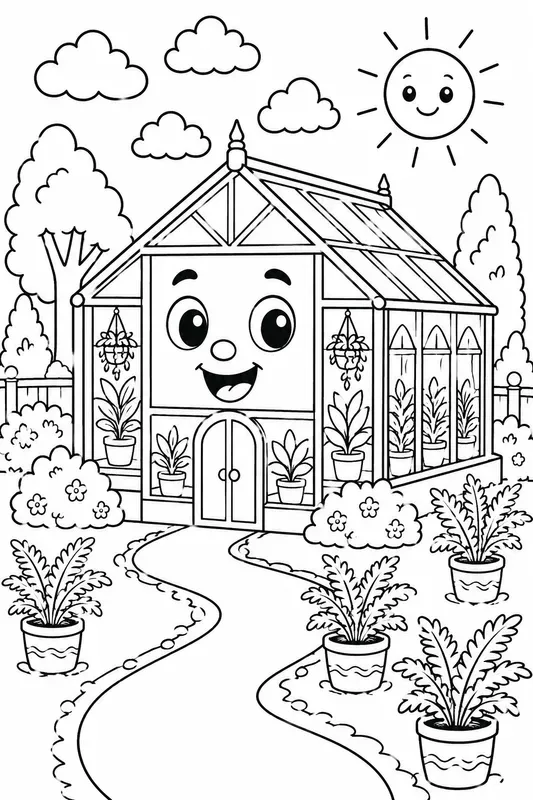 Whimsical Kids Coloring Book Line Art