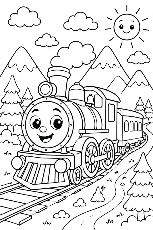 Whimsical Kids Coloring Book Line Art