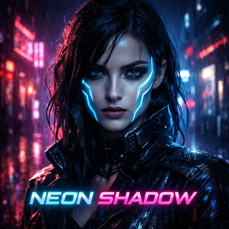 Dark Cyberpunk Synthwave Album Art