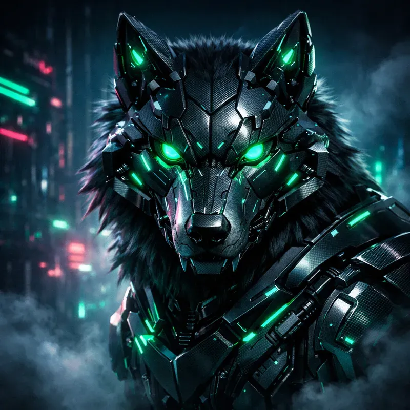 Dark Cyberpunk Synthwave Album Art