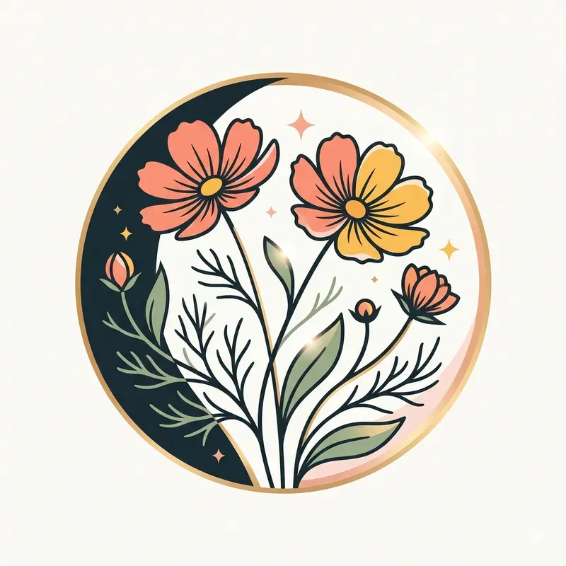 Modern Summer Floral Emblems
