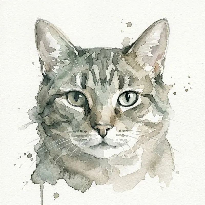 Loose Watercolor Animal Portrait Art
