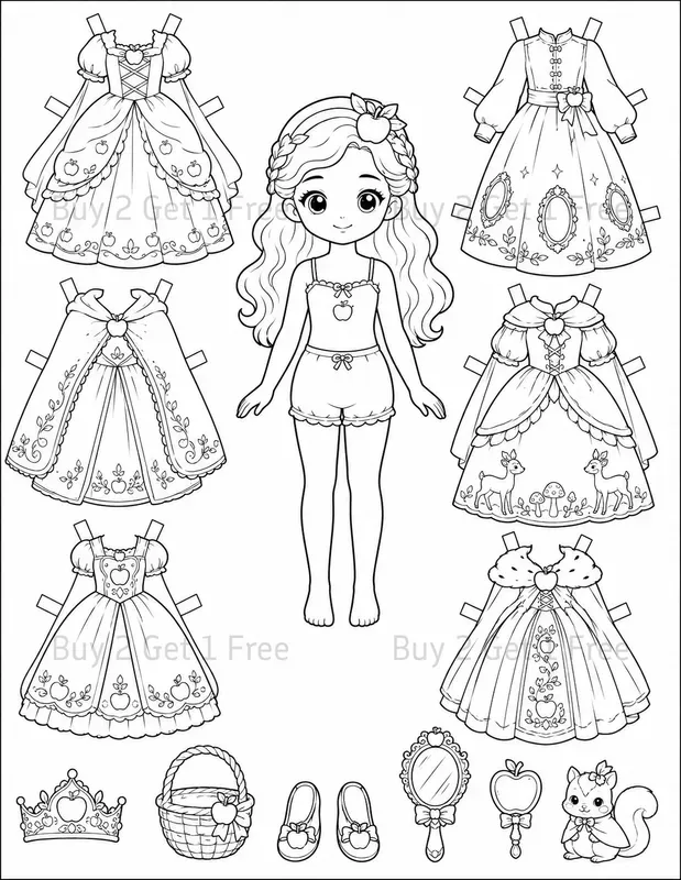 Dressup Paper Doll Coloring Books
