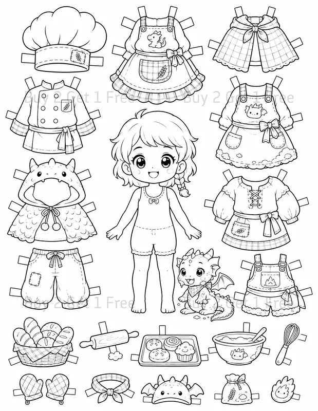 Dressup Paper Doll Coloring Books