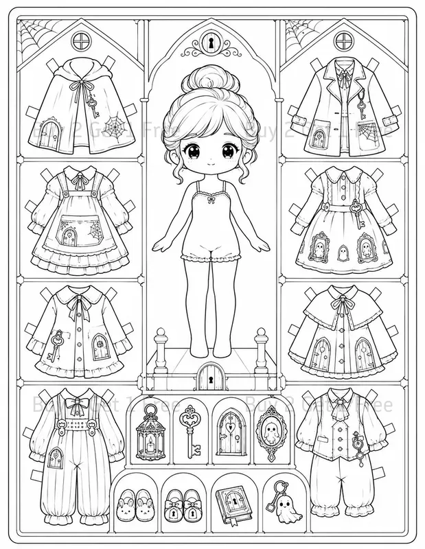 Dressup Paper Doll Coloring Books