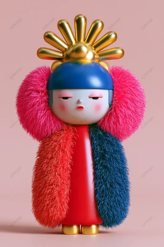 Fuzzy 3D Character Sculptures