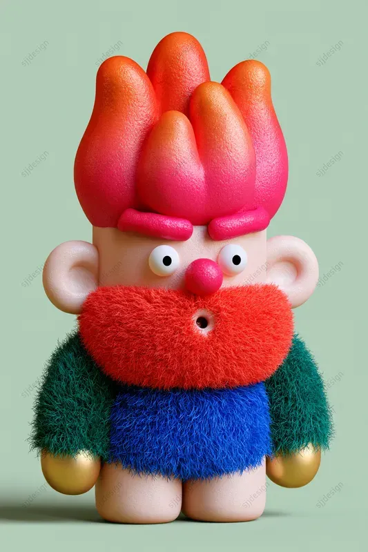 Fuzzy 3D Character Sculptures