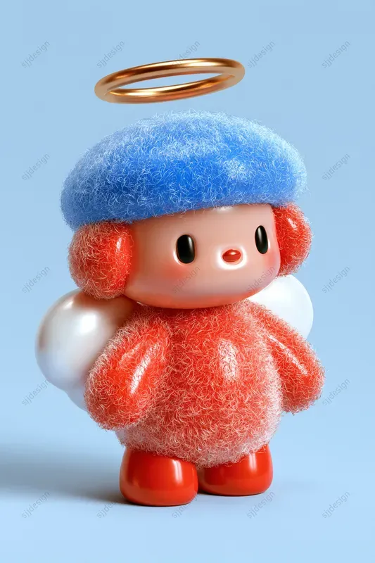 Fuzzy 3D Character Sculptures