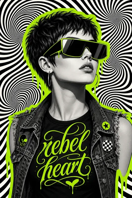 Pop Art Op Illusion Graphic Portraits