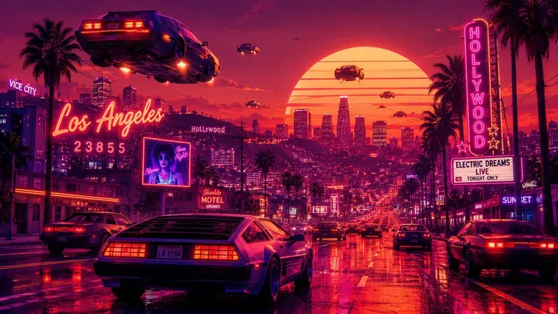 Retrofuturistic Neon City Generator