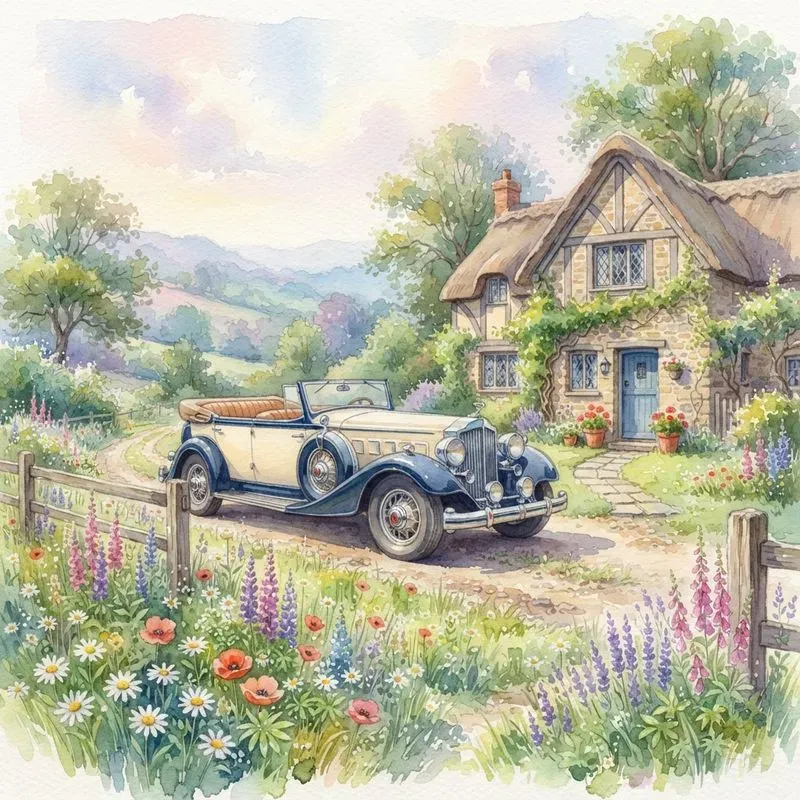 Classic Automobile Watercolor Collections