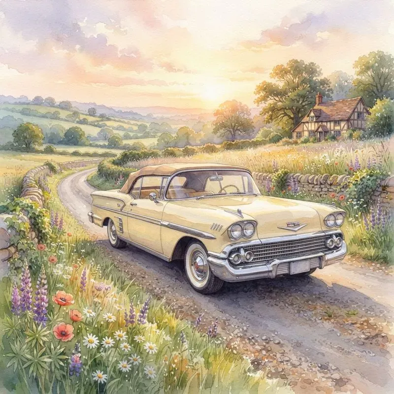 Classic Automobile Watercolor Collections
