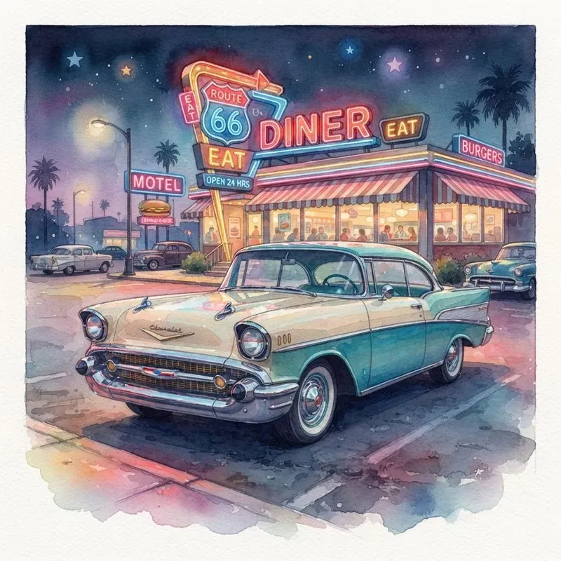 Classic Automobile Watercolor Collections