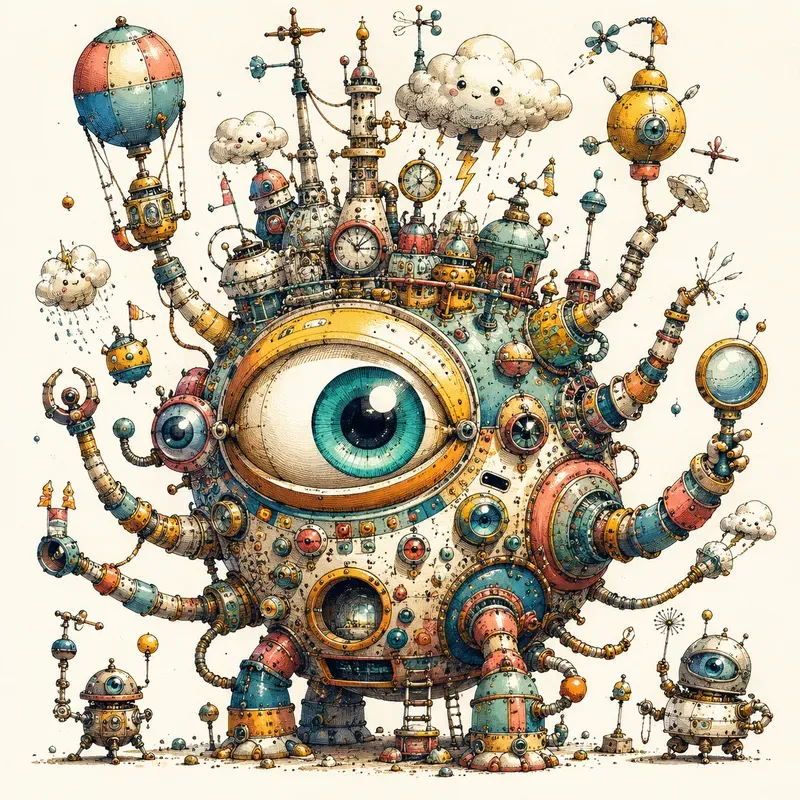 Whimsical Alien Machine Worlds