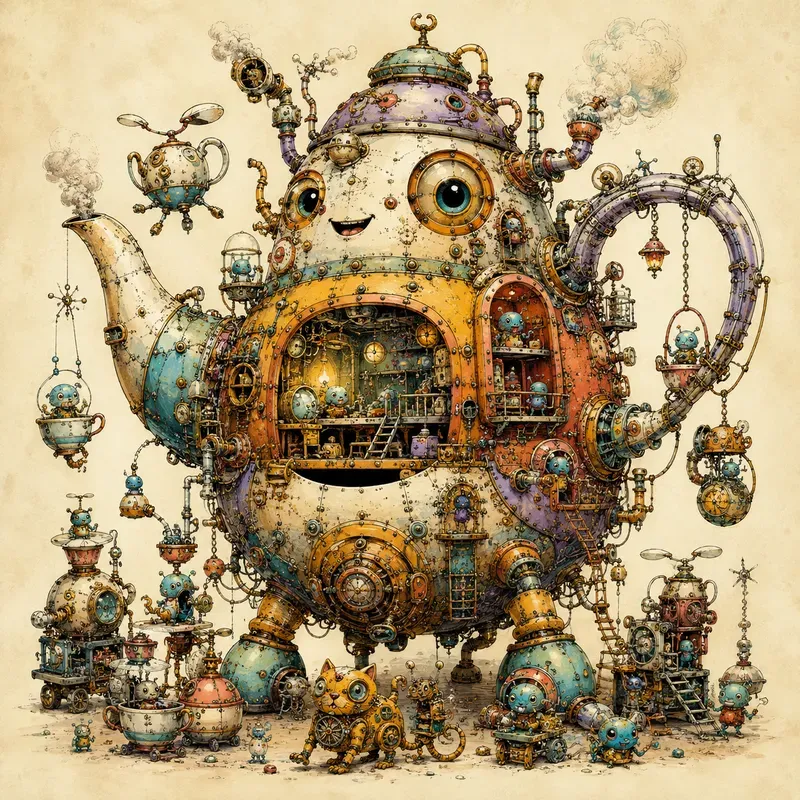 Whimsical Alien Machine Worlds