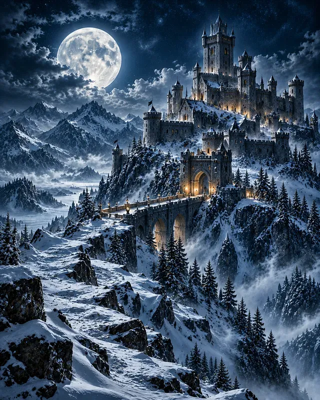 Moonlit Castle Posters