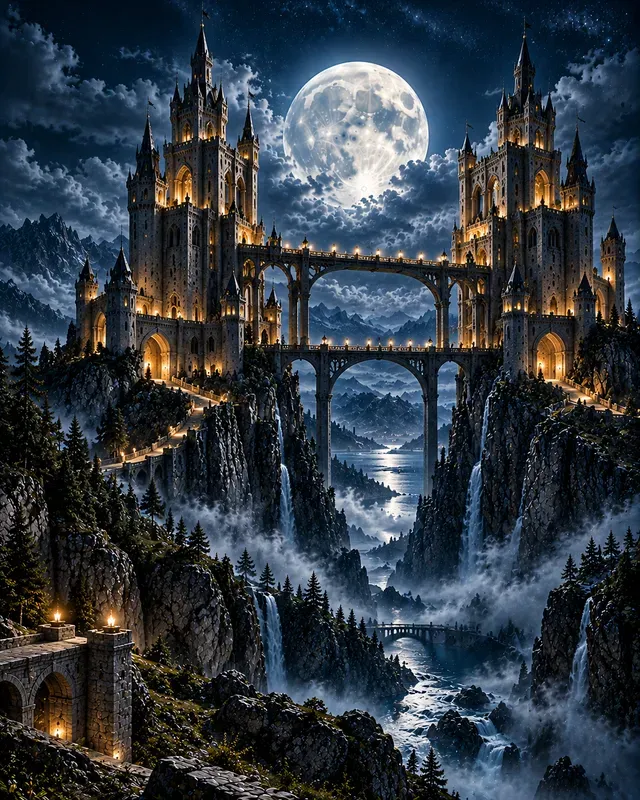 Moonlit Castle Posters