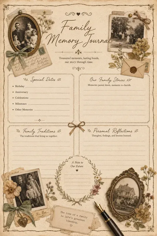 Vintage Illustrated Home Guide Pages