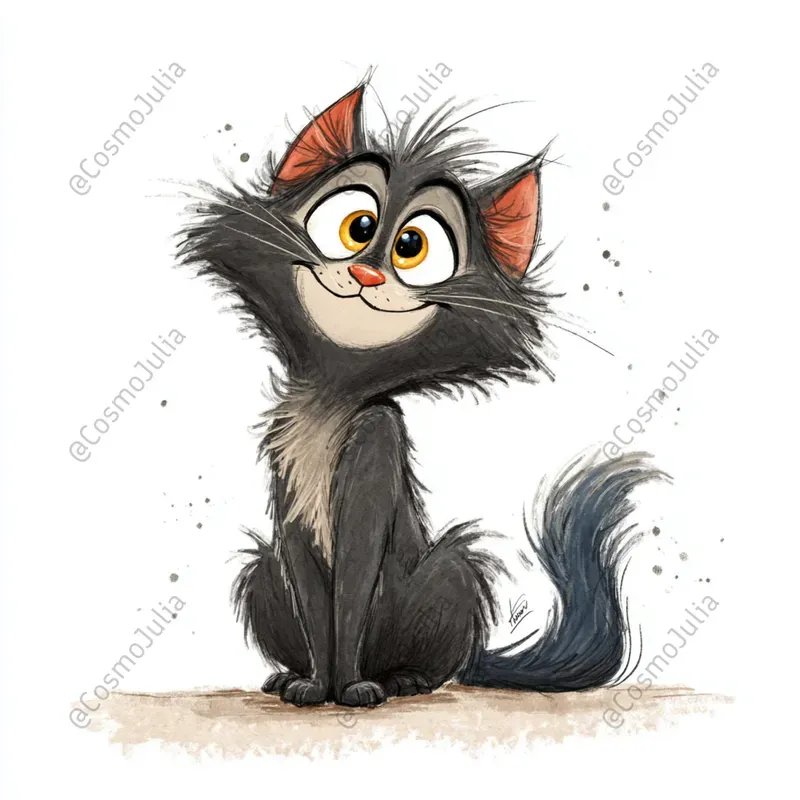 Funny Cheerful Watercolor Animal Clipart