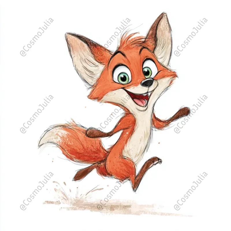 Funny Cheerful Watercolor Animal Clipart