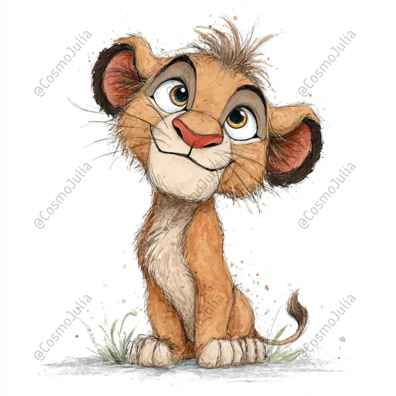 Funny Cheerful Watercolor Animal Clipart