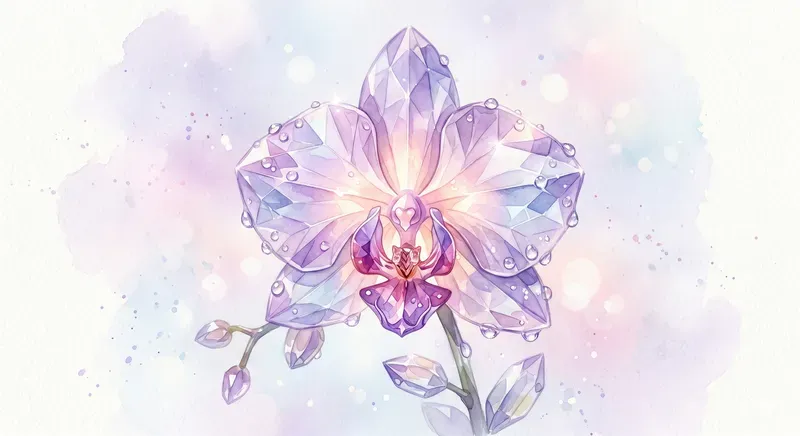 Closeup Crystal Floral Petals