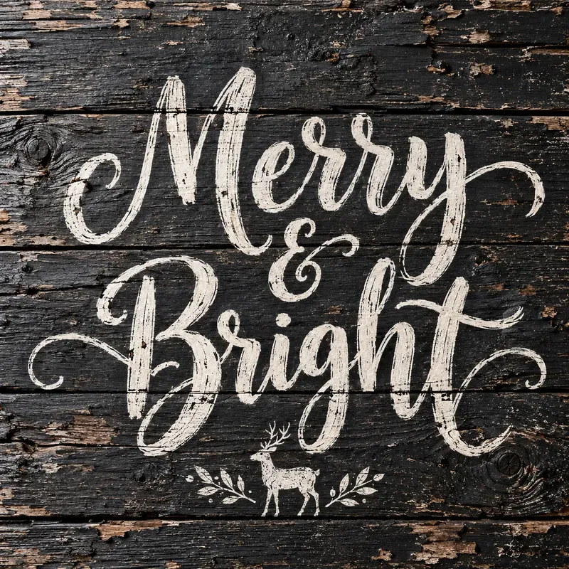 Rustic Farmhouse Holiday Sign Mockup Art