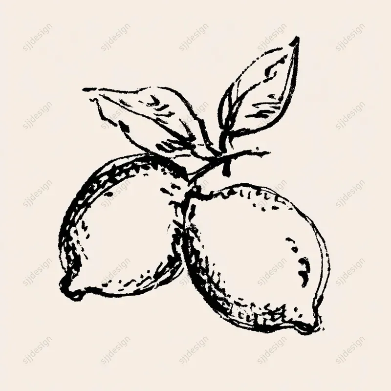 Vintage Wedding Line Art