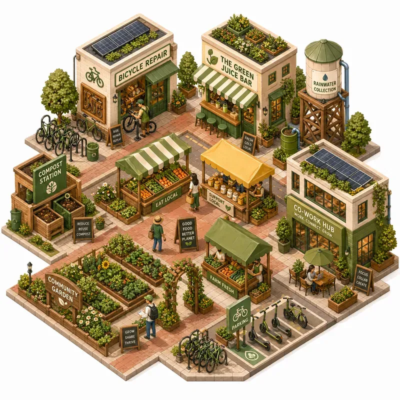Isometric Microcity Scene Icons