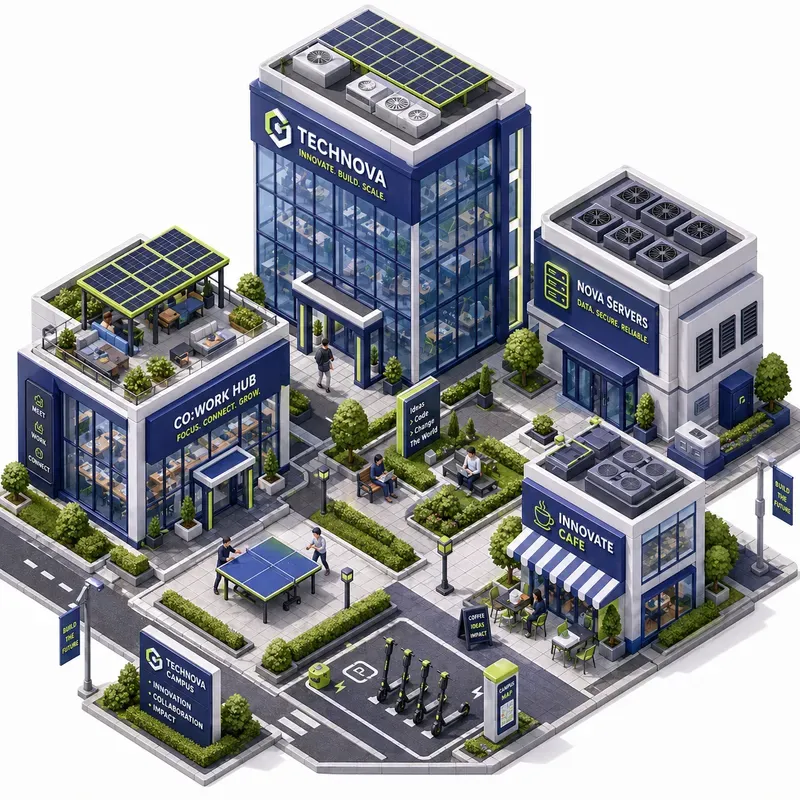 Isometric Microcity Scene Icons