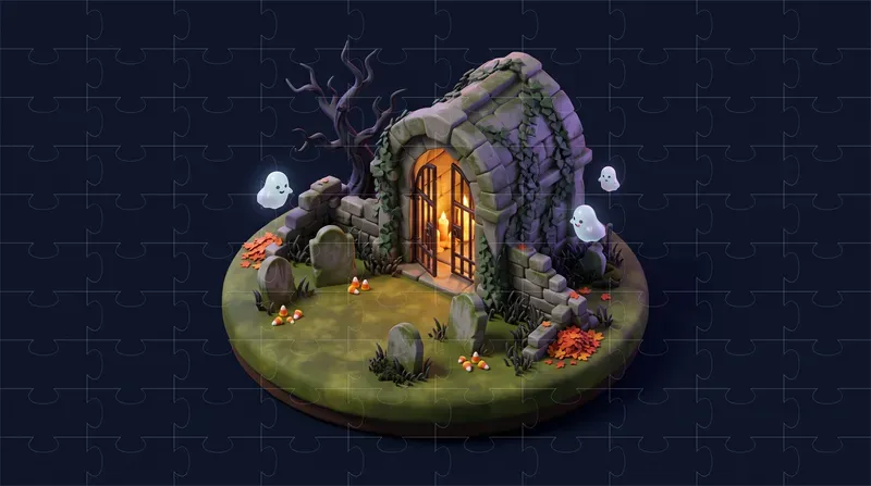 Cute 3D Isometric Halloween Game Assets