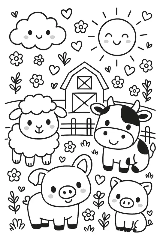 Kawaii Coloring Book Promptcute Animals