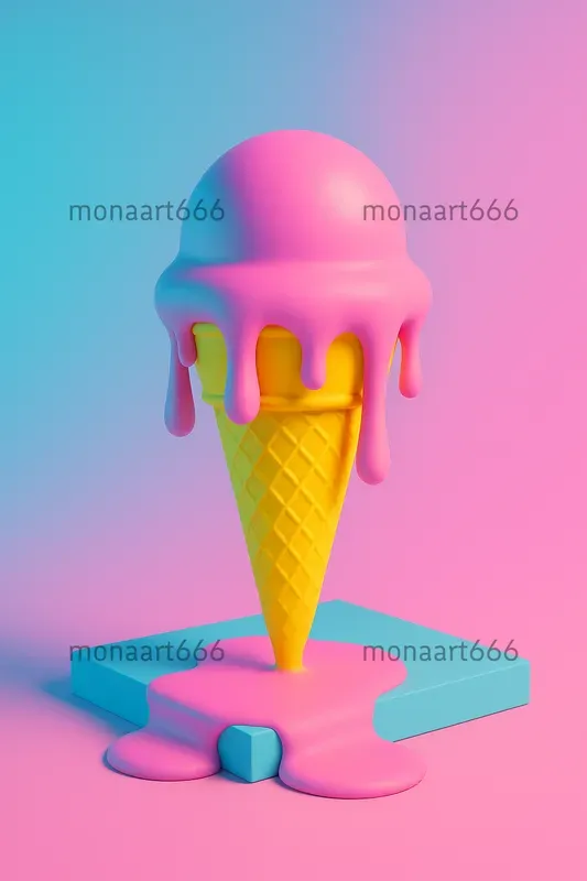 Neon Pop Surrealism 3D