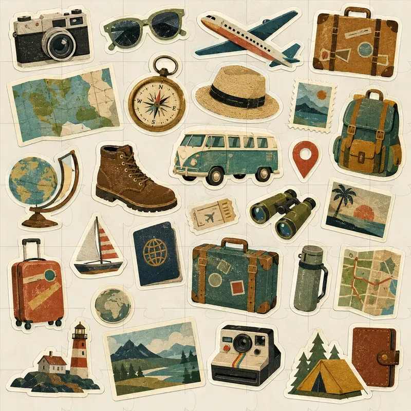 Retro Collage Sticker Sheets