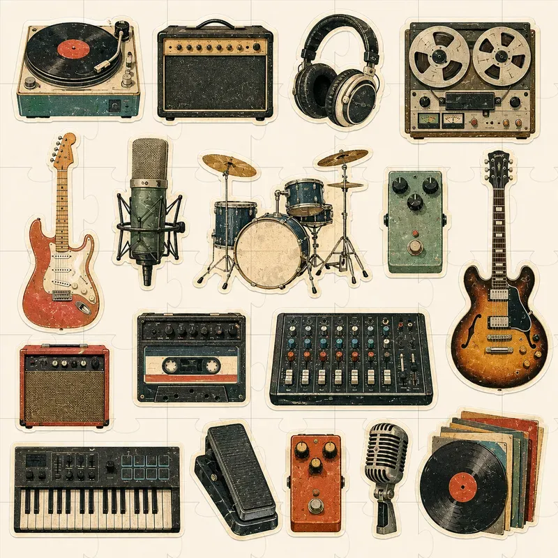 Retro Collage Sticker Sheets