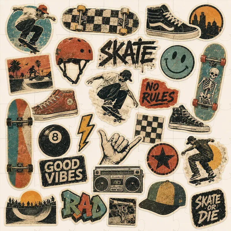 Retro Collage Sticker Sheets