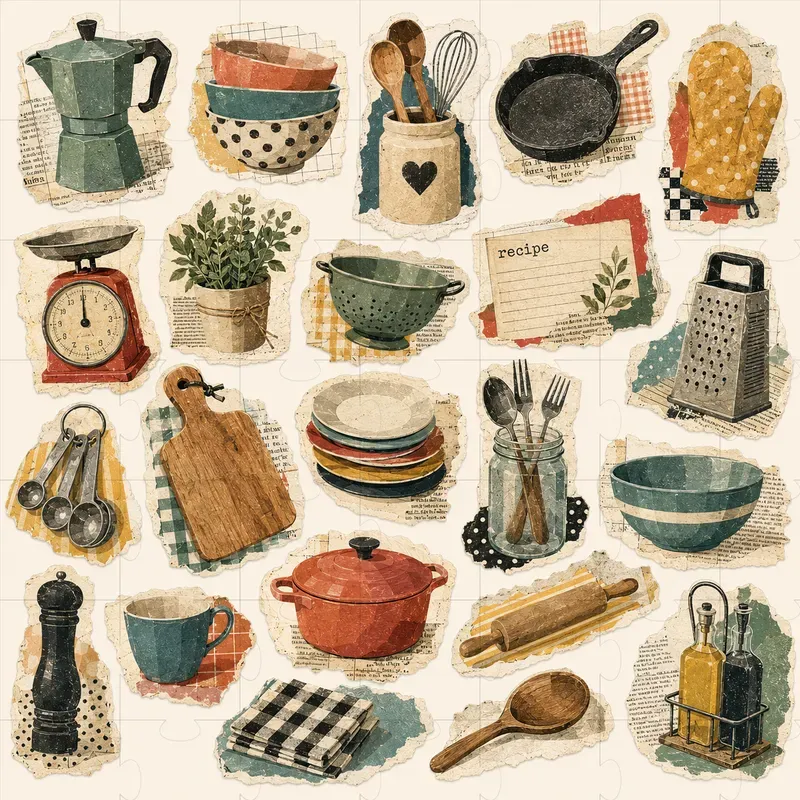 Retro Collage Sticker Sheets