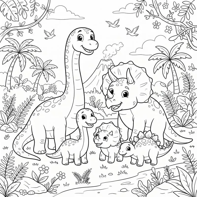 Adorable Animal Family Coloring Pages