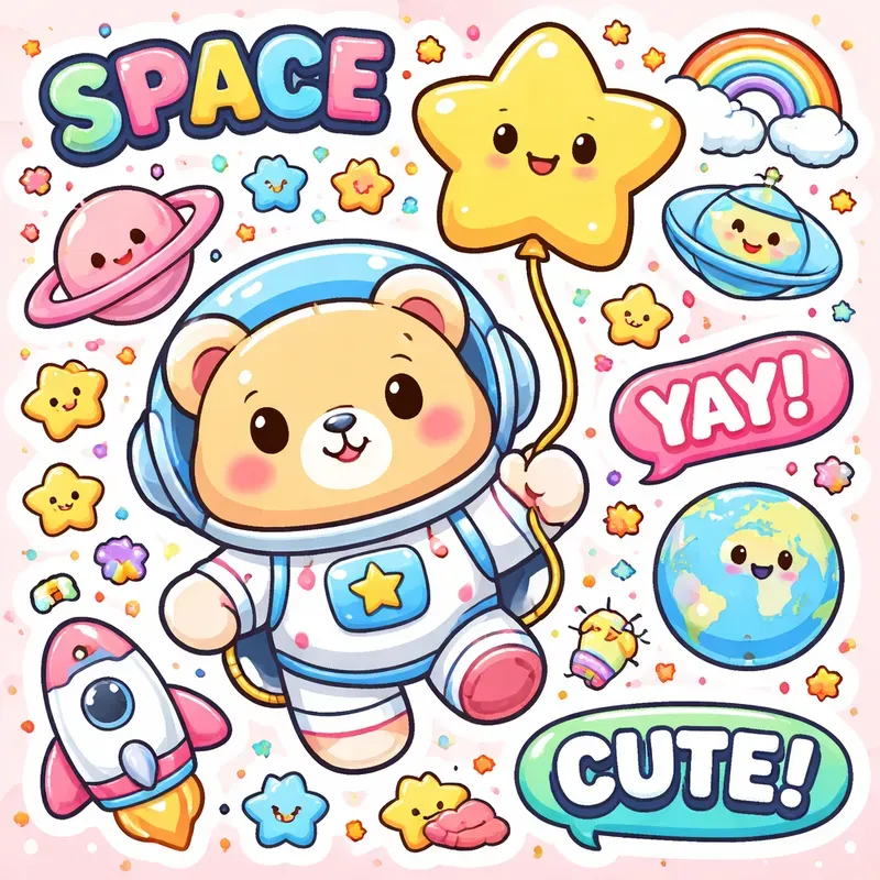 Cute Sticker Cartoon Characters