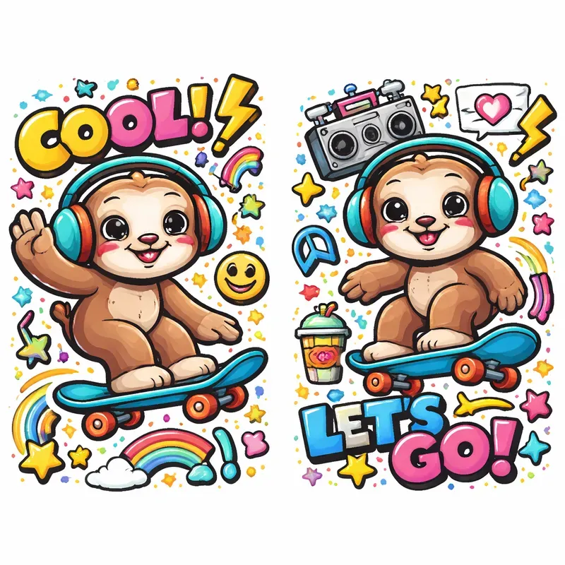 Cute Sticker Cartoon Characters