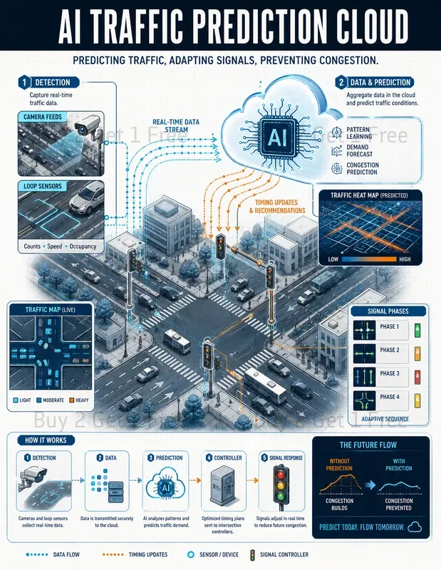 City Traffic Brain Infographics