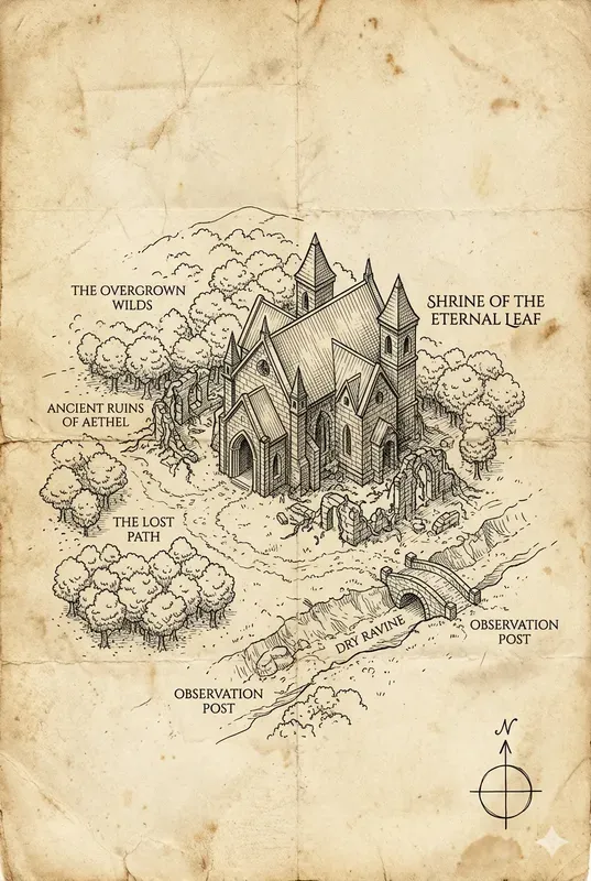 Antique Fantasy Map Architect Sketches