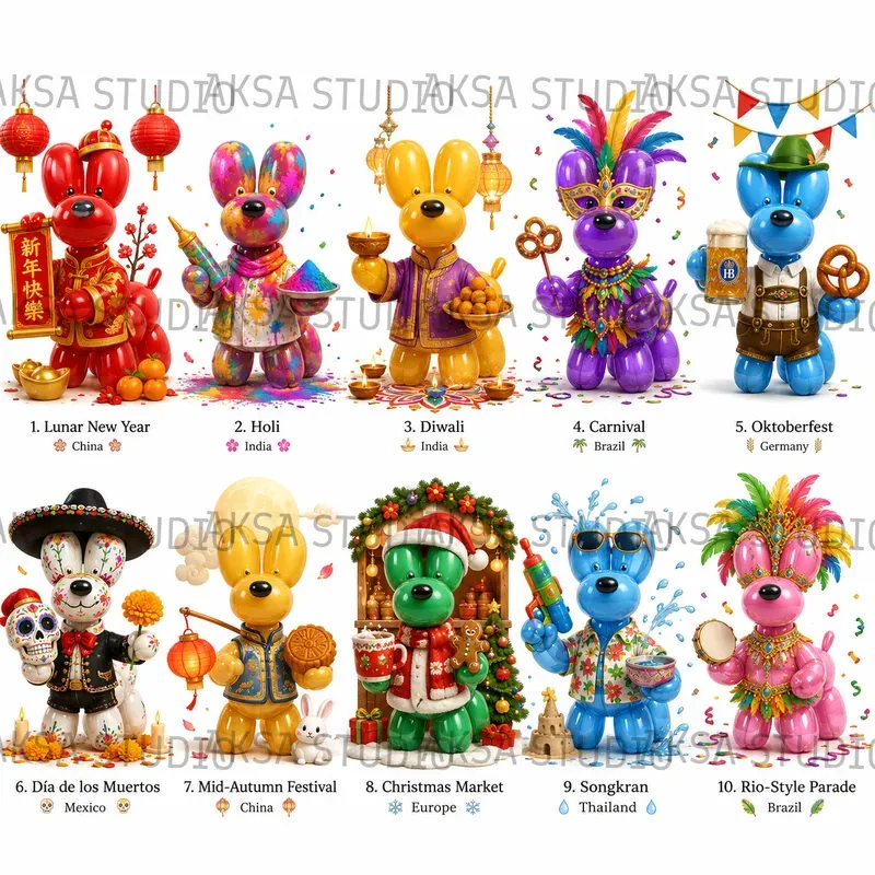 3D Festival Celebration Sheets