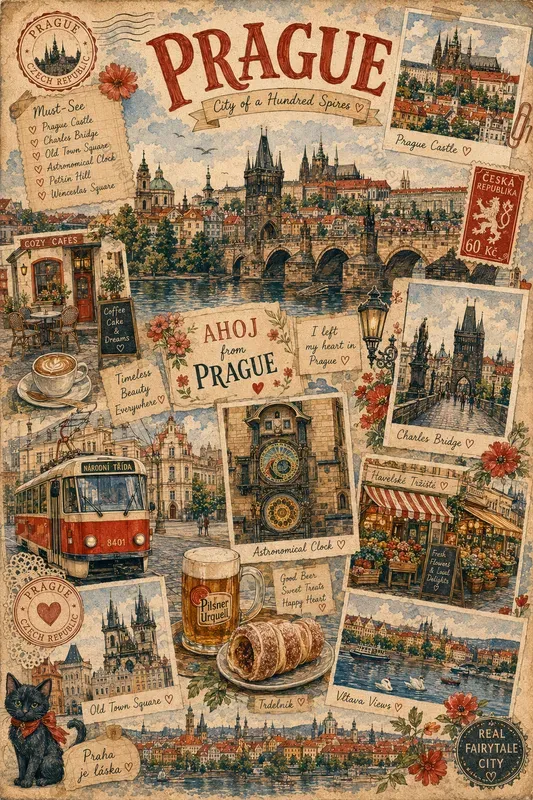 Whimsical Travel Collage Posters