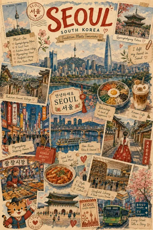 Whimsical Travel Collage Posters