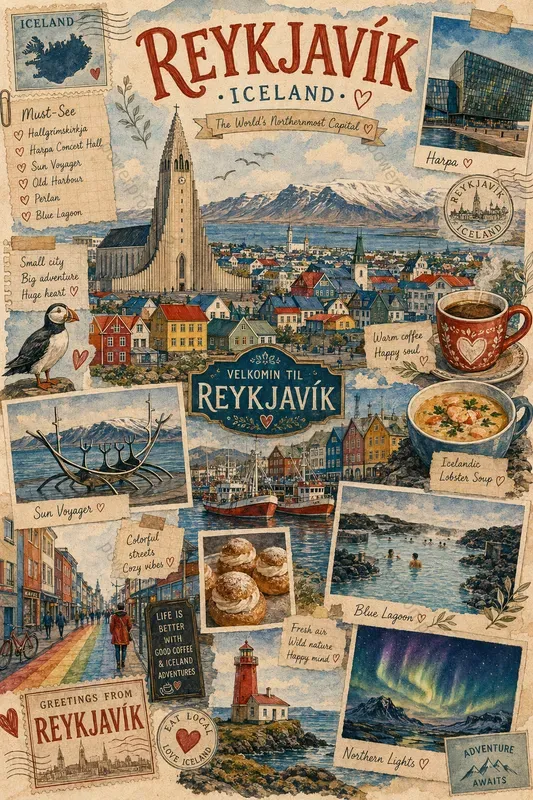 Whimsical Travel Collage Posters