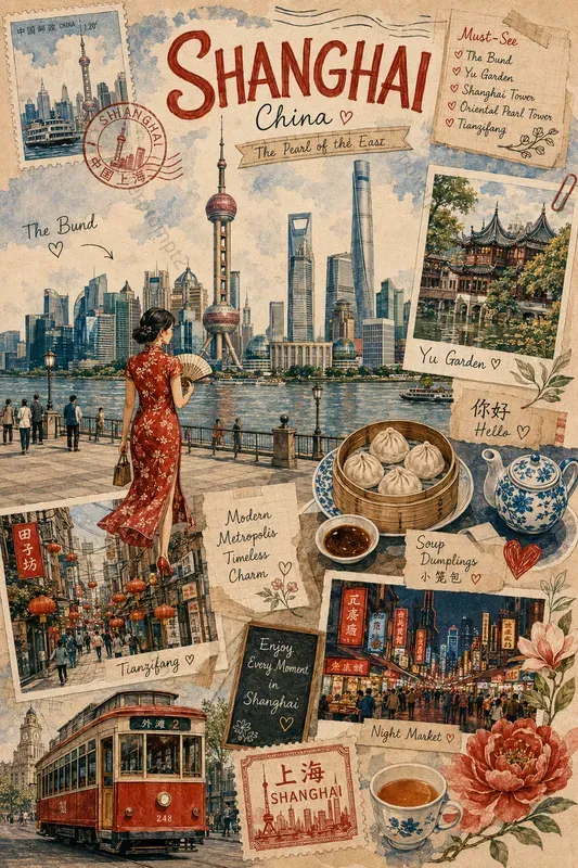 Whimsical Travel Collage Posters