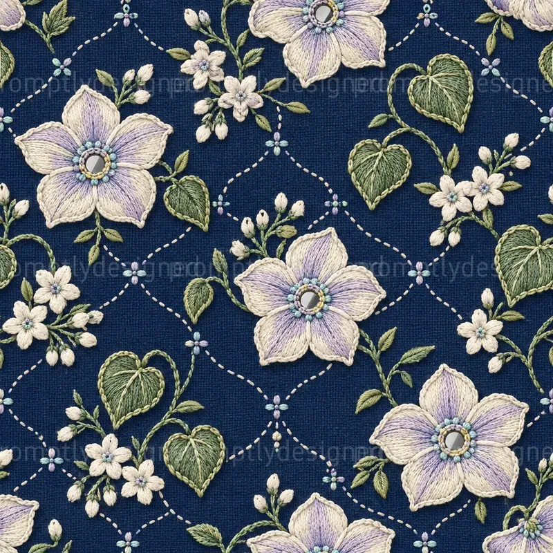 Embroidered Floral Seamless Patterns