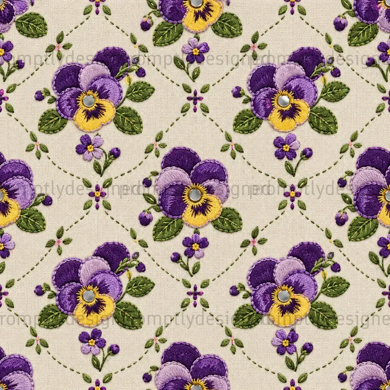 Embroidered Floral Seamless Patterns